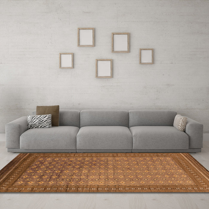 Machine Washable Oriental Orange Industrial Area Rugs in a Living Room, wshurb1994org