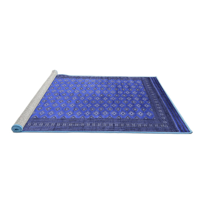 Sideview of Machine Washable Oriental Blue Industrial Rug, wshurb1994blu