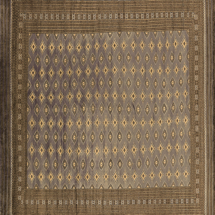 Square Machine Washable Oriental Brown Industrial Rug, wshurb1994brn