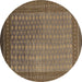 Round Oriental Brown Industrial Rug, urb1994brn