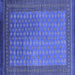 Square Machine Washable Oriental Blue Industrial Rug, wshurb1994blu