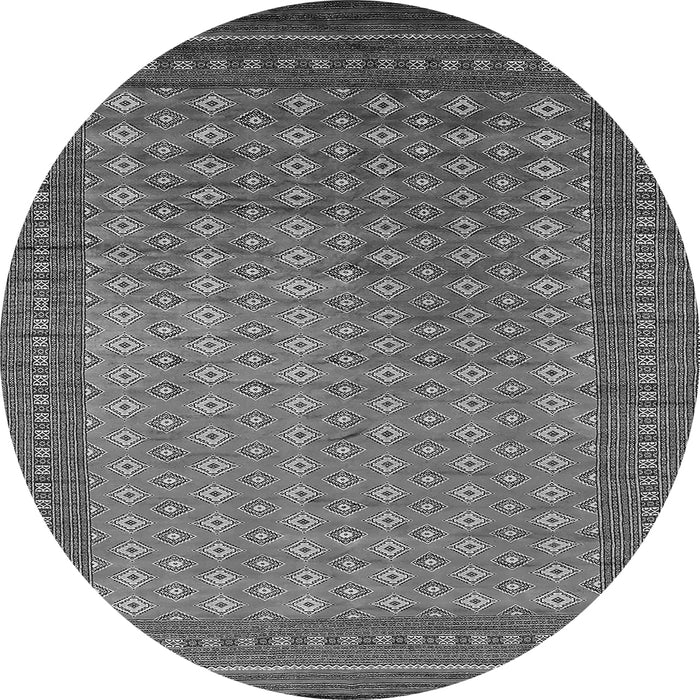 Round Machine Washable Oriental Gray Industrial Rug, wshurb1994gry