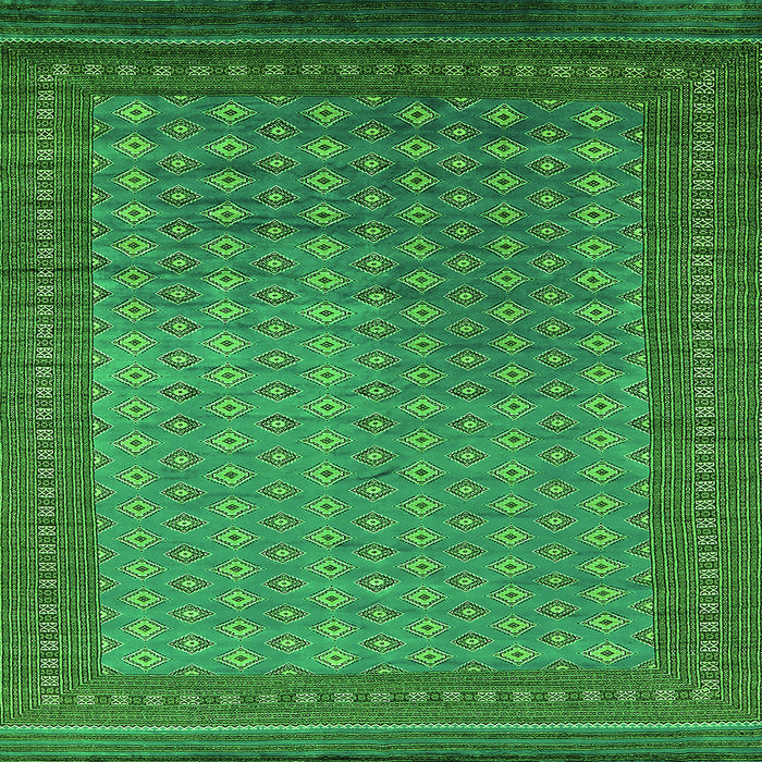 Square Machine Washable Oriental Green Industrial Area Rugs, wshurb1994grn