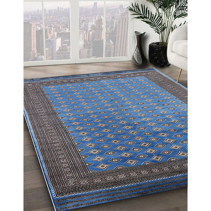 Machine Washable Industrial Modern Koi Blue Rug in a Family Room, wshurb1994