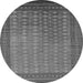 Round Oriental Gray Industrial Rug, urb1994gry