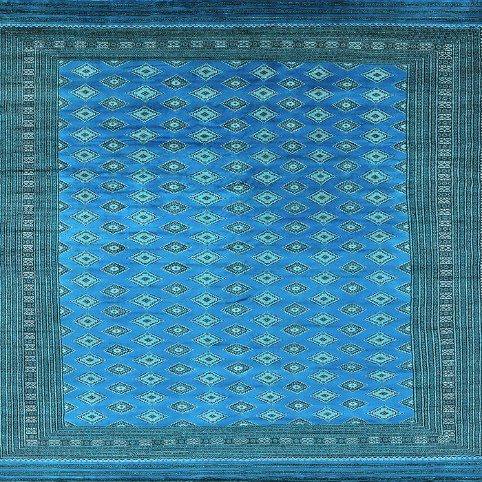 Square Machine Washable Oriental Light Blue Industrial Rug, wshurb1994lblu