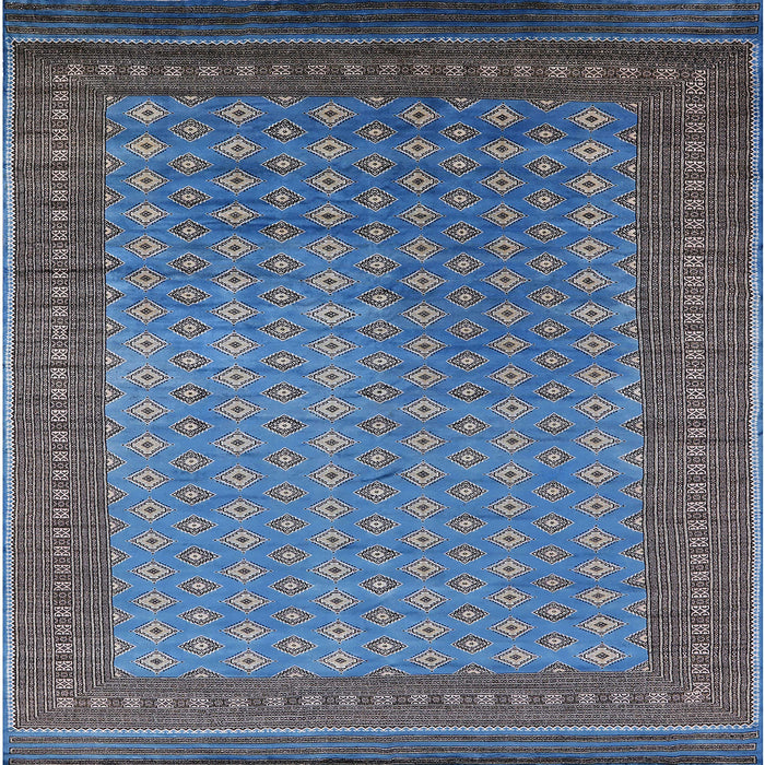 Square Machine Washable Industrial Modern Koi Blue Rug, wshurb1994