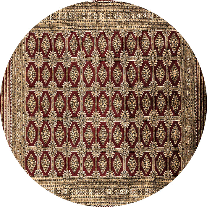 Round Oriental Brown Industrial Rug, urb1995brn