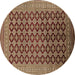 Round Oriental Brown Industrial Rug, urb1995brn