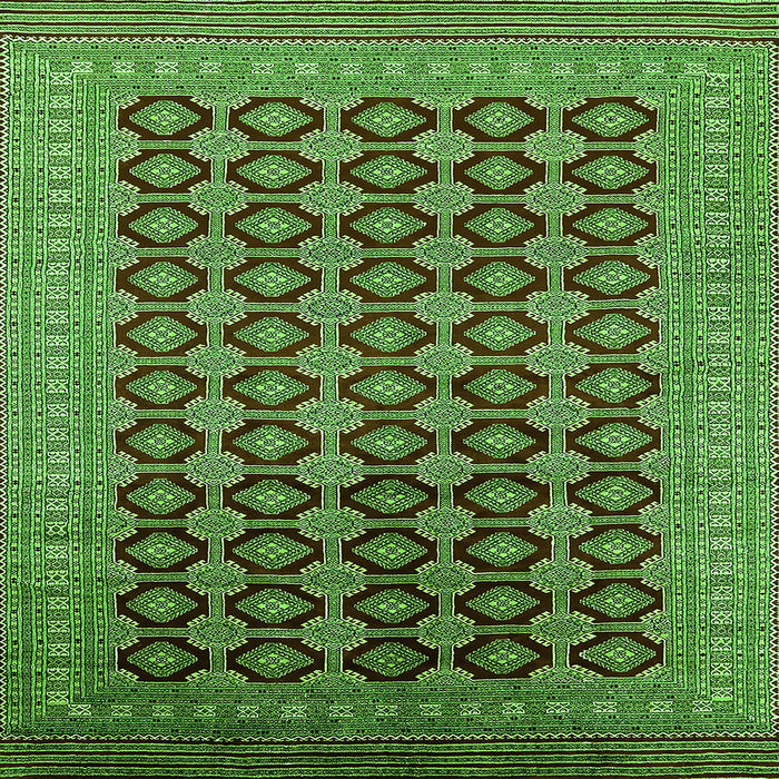 Square Machine Washable Oriental Green Industrial Area Rugs, wshurb1995grn