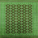 Square Machine Washable Oriental Green Industrial Area Rugs, wshurb1995grn