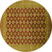 Round Oriental Yellow Industrial Rug, urb1995yw