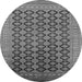 Round Oriental Gray Industrial Rug, urb1995gry