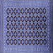 Square Machine Washable Oriental Blue Industrial Rug, wshurb1995blu