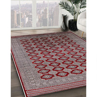 Mid-Century Modern Khaki Rose Pink Oriental Rug, urb1995