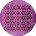 Round Oriental Pink Industrial Rug, urb1995pnk