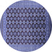 Round Machine Washable Oriental Blue Industrial Rug, wshurb1995blu