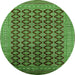 Round Oriental Green Industrial Rug, urb1995grn