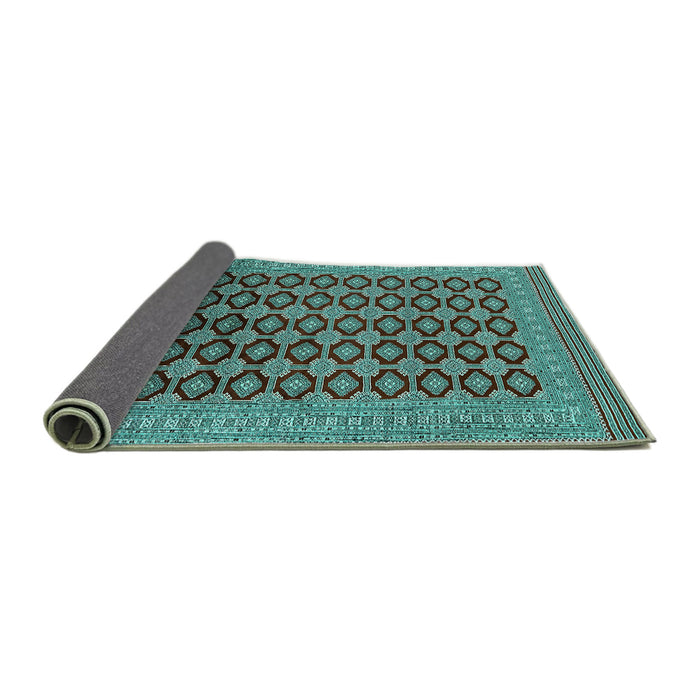 Sideview of Oriental Turquoise Industrial Rug, urb1995turq