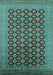 Machine Washable Oriental Turquoise Industrial Area Rugs, wshurb1995turq