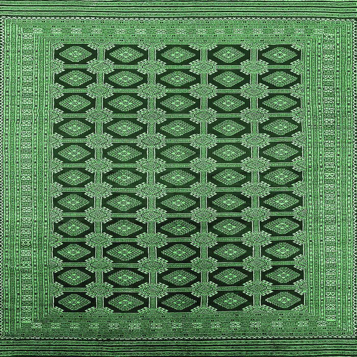 Square Machine Washable Oriental Emerald Green Industrial Area Rugs, wshurb1995emgrn