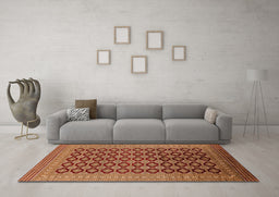 Machine Washable Oriental Orange Industrial Area Rugs in a Living Room, wshurb1995org