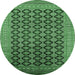 Round Oriental Emerald Green Industrial Rug, urb1995emgrn