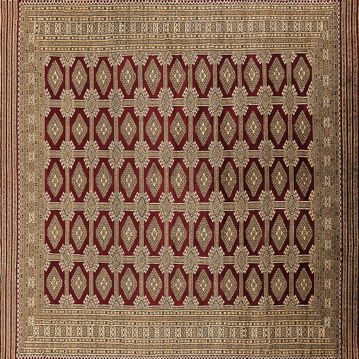 Square Machine Washable Oriental Brown Industrial Rug, wshurb1995brn