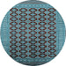 Round Oriental Light Blue Industrial Rug, urb1995lblu