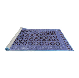 Sideview of Machine Washable Oriental Blue Industrial Rug, wshurb1995blu