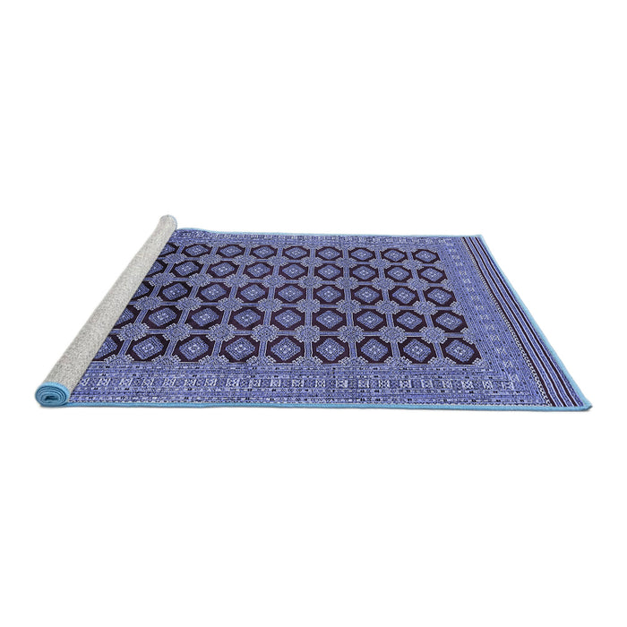 Sideview of Machine Washable Oriental Blue Industrial Rug, wshurb1995blu