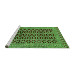 Sideview of Machine Washable Oriental Green Industrial Area Rugs, wshurb1995grn