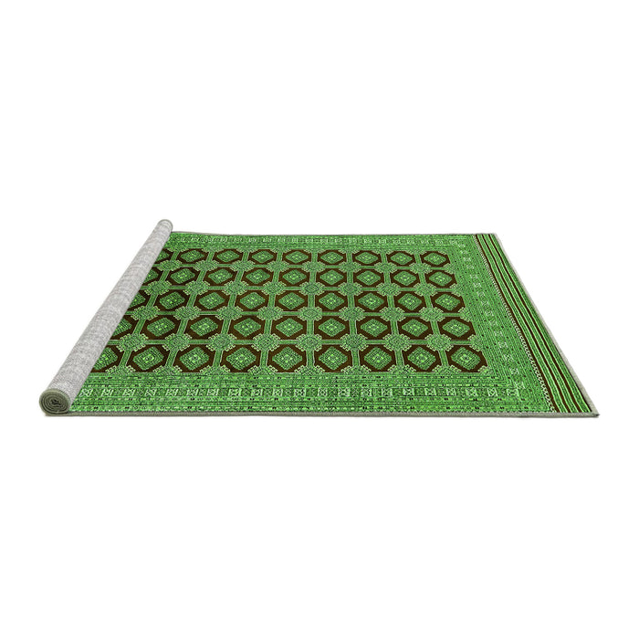 Sideview of Machine Washable Oriental Green Industrial Area Rugs, wshurb1995grn