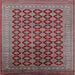 Square Machine Washable Industrial Modern Khaki Rose Pink Rug, wshurb1995