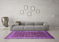 Machine Washable Oriental Purple Industrial Rug, wshurb1995pur