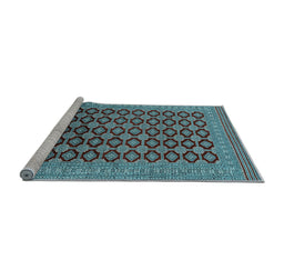 Sideview of Machine Washable Oriental Light Blue Industrial Rug, wshurb1995lblu