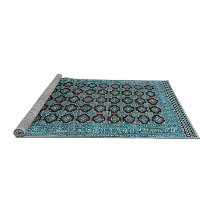 Sideview of Machine Washable Oriental Light Blue Industrial Rug, wshurb1995lblu