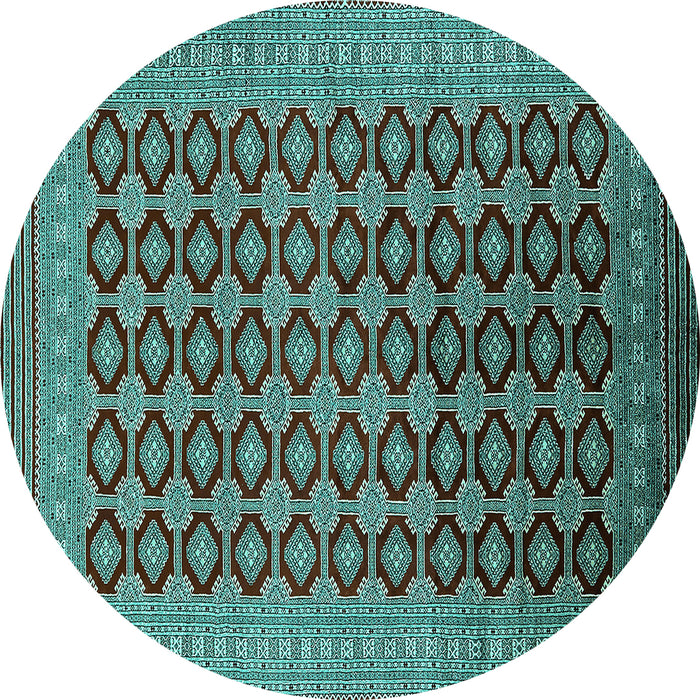Round Oriental Turquoise Industrial Rug, urb1995turq