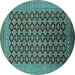 Round Oriental Turquoise Industrial Rug, urb1995turq