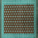 Square Oriental Turquoise Industrial Rug, urb1996turq