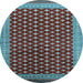 Round Oriental Light Blue Industrial Rug, urb1996lblu