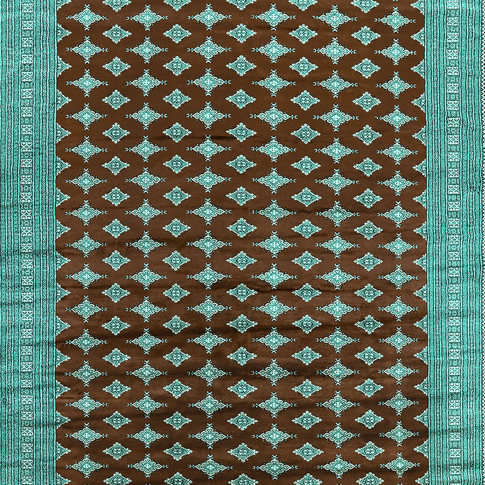 Machine Washable Oriental Turquoise Industrial Area Rugs, wshurb1996turq