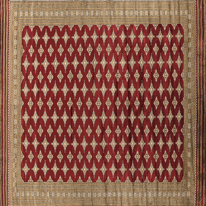 Square Machine Washable Oriental Brown Industrial Rug, wshurb1996brn
