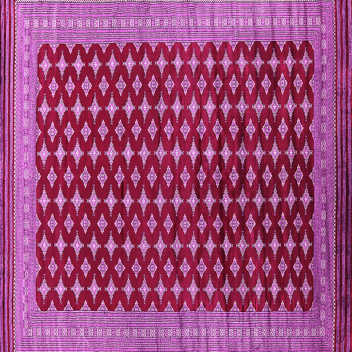 Square Machine Washable Oriental Pink Industrial Rug, wshurb1996pnk