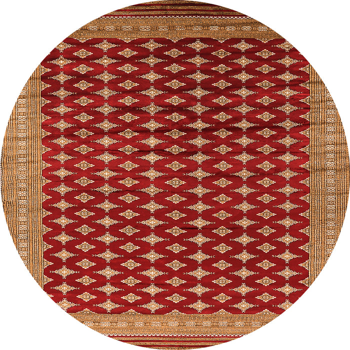 Round Machine Washable Oriental Orange Industrial Area Rugs, wshurb1996org