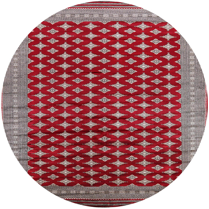 Round Mid-Century Modern Rosy Brown Pink Oriental Rug, urb1996