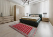 Machine Washable Industrial Modern Rosy Brown Pink Rug in a Bedroom, wshurb1996