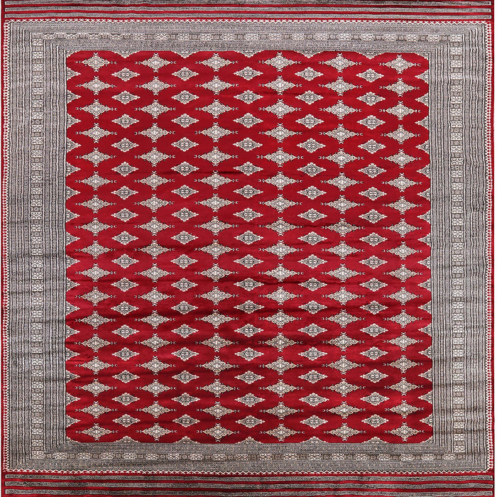 Square Mid-Century Modern Rosy Brown Pink Oriental Rug, urb1996