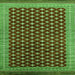 Square Oriental Green Industrial Rug, urb1996grn