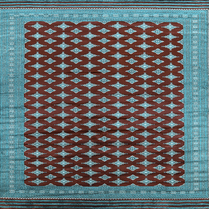 Square Machine Washable Oriental Light Blue Industrial Rug, wshurb1996lblu
